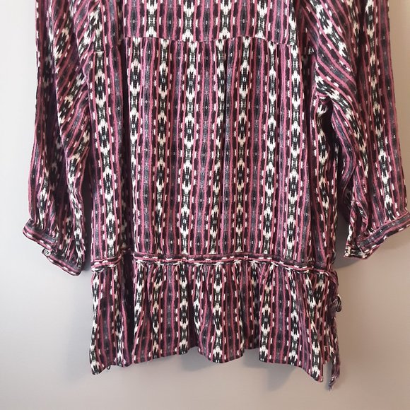 🌞 Forever 21 Women's Boho Southwest Flowy Top Blouse | Size Medium - Picture 8 of 12